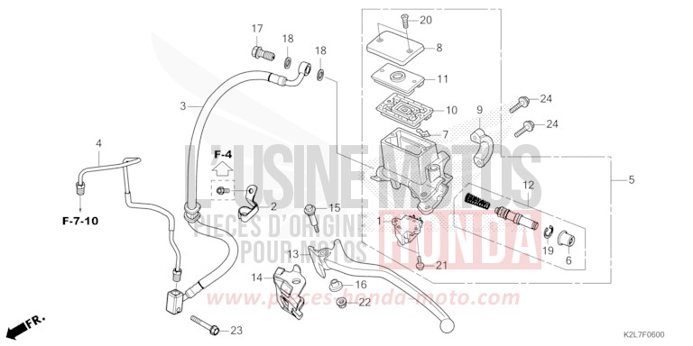 REAR BRAKE MASTER CYLINDER for ADV 350 MAT CARNELIAN RED METALLIC (R384) from 2023